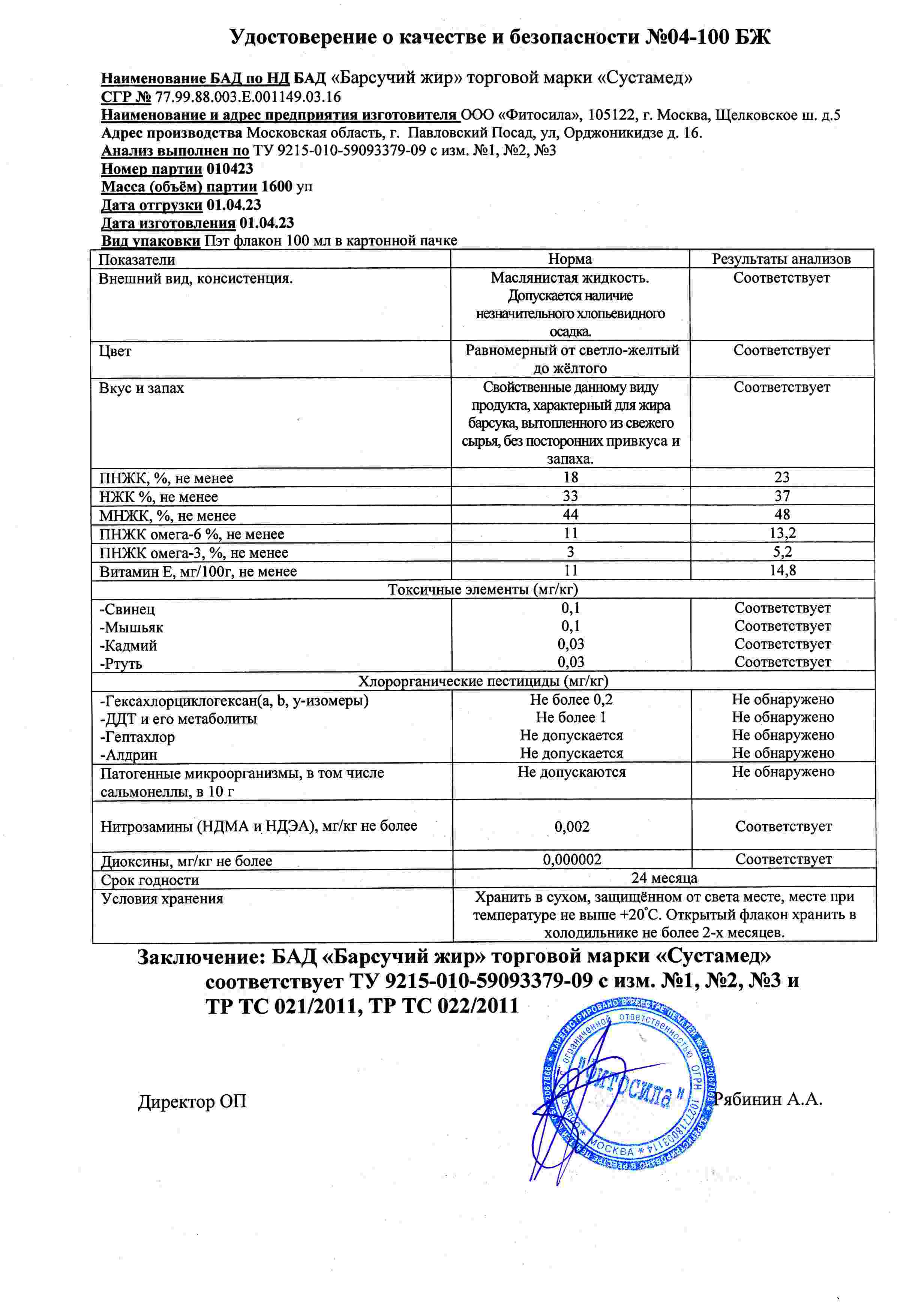 Паспорт №010423